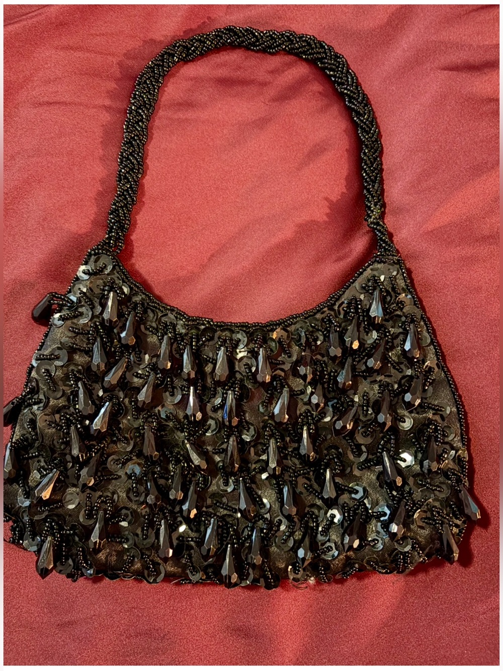 New Black Amazing Beaded Evening Shoulder Stunning Purse